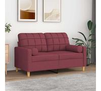 vidaXL Cojines decorativos 2 uds tela rojo tinto 15x50 cm
