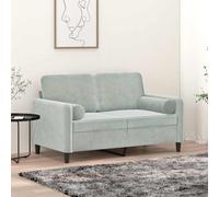 vidaXL Cojines decorativos 2 uds terciopelo gris claro Ø15x50 cm
