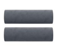 vidaXL Cojines decorativos terciopelo gris oscuro 15x50 cm Pack de 2