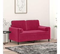 vidaXL Cojines decorativos 2 uds terciopelo rojo tinto 15x50 cm