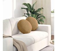vidaXL Cojines para asiento 2 pcs Marrón Ø 40 x 13 cm Terciopelo