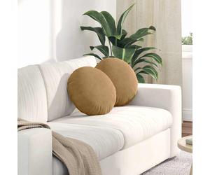 vidaXL Cojines para asiento 2 pcs Marrón Ø 40 x 13 cm Terciopelo