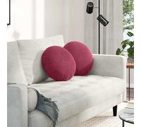 vidaXL Cojines para asiento 2 pcs Rojo vino Ø 40 x 13 cm Terciopelo