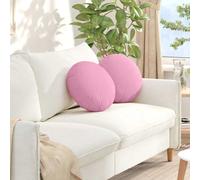 vidaXL Cojines para asiento 2 pcs Rosa Ø40 x 13 cm tela