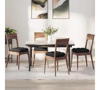 vidaXL Cojines para asiento 4 uds. Tela de microfibra Negro 40 x 40 cm