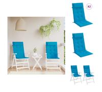 vidaXL Cojines para asiento de respaldo alto, 2 unidades, tela Oxford azul claro