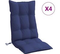 vidaXL Cojines para asiento de respaldo alto, juego de 4, tela Oxford azul marino