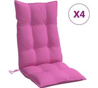 vidaXL Cojines para asiento de respaldo alto, juego de 4, tela Oxford rosa
