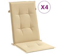vidaXL Cojines para asiento de respaldo alto, juego de 4 unidades, color melange beige, 120x50x4 cm, tela