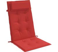 vidaXL Cojines para asiento de respaldo alto, juego de 4 unidades, color rojo, tejido Oxford