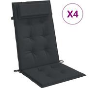 vidaXL Cojines para asiento de respaldo alto, juego de 4 unidades, color , tejido Oxford