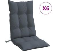 vidaXL Cojines para asiento de respaldo alto, juego de 6, tejido Oxford color antracita