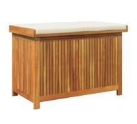 vidaXL Cojines para exterior 90x50x60,5 cm madera maciza acacia Blanco crema/Gris oscuro acolchados