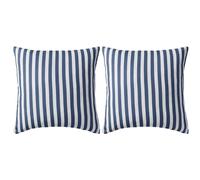vidaXL Cojines para exterior a rayas 45x45 cm azul marino 2 unidades