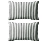 vidaXL 2X Cojines para Exterior a Rayas 60x40cm Gris Decoración Jardin Hogar
