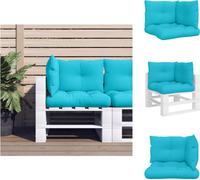 vidaXL Cojines para palets, juego de 3 unidades, color turquesa, tejido Oxford. Cojines para asiento