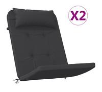 Vidaxl Cojines para Silla Adirondack 2 Uds Tela Oxford Color Antracita Black