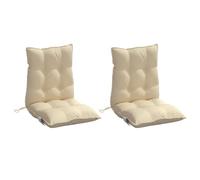 vidaXL Cojines para silla con respaldo bajo 2 uds, tela Oxford beige