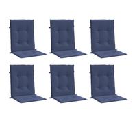 vidaXL Cojines para silla con respaldo bajo - 6 uds - tela azul marino