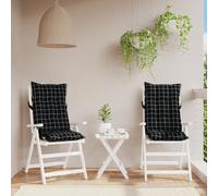 vidaXL Cojines para silla con respaldo alto Tela Oxford a cuadros 2 uds