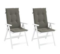 vidaXL Cojines para silla respaldo alto 2 uds tela gris oscuro melange