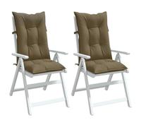 vidaXL Cojines para Silla Respaldo Alto 2 uds Tela Gris Taupe Melange