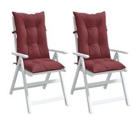 vidaXL Cojines para Silla Respaldo Alto 2 uds Tela Rojo Tinto Melange