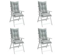 vidaXL Cojines para silla respaldo alto 4 uds tela gris claro melange