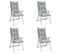 vidaXL Cojines para silla respaldo alto 4 uds tela gris claro melange