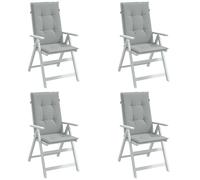 vidaXL Cojines para silla respaldo alto 4 uds tela gris claro melange