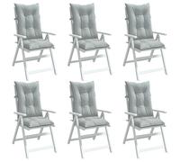 vidaXL Cojines para silla respaldo alto 6 uds tela gris claro melange