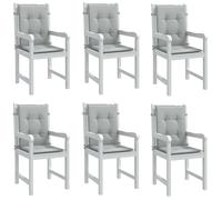 vidaXL Cojines para silla respaldo bajo Tela gris claro melange 6 uds