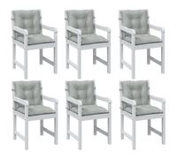vidaXL Cojines para silla respaldo bajo 6 ud tela gris claro melange