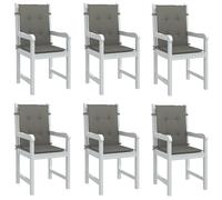vidaXL Cojines para silla respaldo bajo 6 ud tela gris oscuro melange