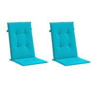 vidaXL Cojines para sillas con Respaldo Alto 2 uds Tela Turquesa, cojín, cojín para Silla, cojín para Asiento, cojín para sillón, cojín para Exterior