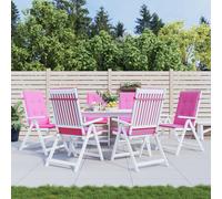 vidaXL Cojines para sillas con respaldo alto – 6 uds, tela rosa, para exterior
