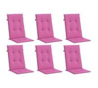 vidaXL Cojines para sillas con respaldo alto – 6 uds, tela rosa, para exterior