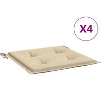 vidaXL Cojines para sillas de jardín, juego de 4 unidades, color beige, 50x50x3 cm, tejido Oxford