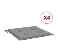 vidaXL Cojines para sillas de jardín, juego de 4 unidades, color gris, 50x50x3 cm, tejido Oxford