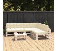 Vidaxl Cojines para Sofá de Palets 7 Piezas - Color Antracita, Gris, Crema - Cojín Decorativo de Asiento - Cojines de Muebles de Salon Cream
