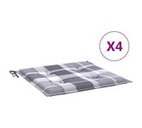 Vidaxl Cojines Silla de Jardín 4 Uds Tela Oxford 50x50x3 Cm Color Antracita Gray checkered prints