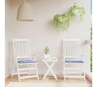 vidaXL Cojines silla jardín 2uds tela a rayas azul y blanco 50x50x3 cm