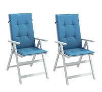 vidaXL Cojines Silla Respaldo Alto 2 uds Tela Azul Melange 120x50x4 cm
