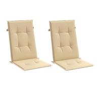 vidaXL Cojines para silla respaldo alto 2 uds tela beige melange 120x50x4 cm