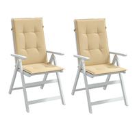 vidaXL Cojines silla respaldo alto 2 uds tela beige melange 120x50x4cm