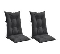vidaXL Cojines Silla Respaldo Alto 2 uds Tela Gris Antracita Melange, cojín, cojín para Silla, cojín para Asiento, cojín para sillón