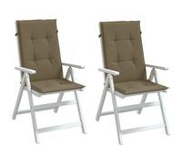 vidaXL Cojines silla respaldo alto 2 uds tela taupe melange 120x50x4cm