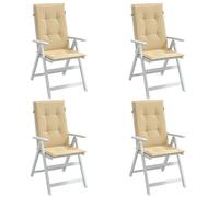 vidaXL Cojines silla respaldo alto 4 uds tela beige melange 120x50x4cm