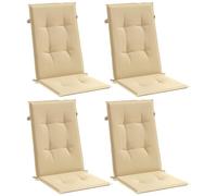vidaXL Cojines para silla respaldo alto 4 uds tela beige melange 120x50x4 cm