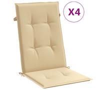 vidaXL Cojines silla respaldo alto 4 uds tela beige melange 120x50x4cm